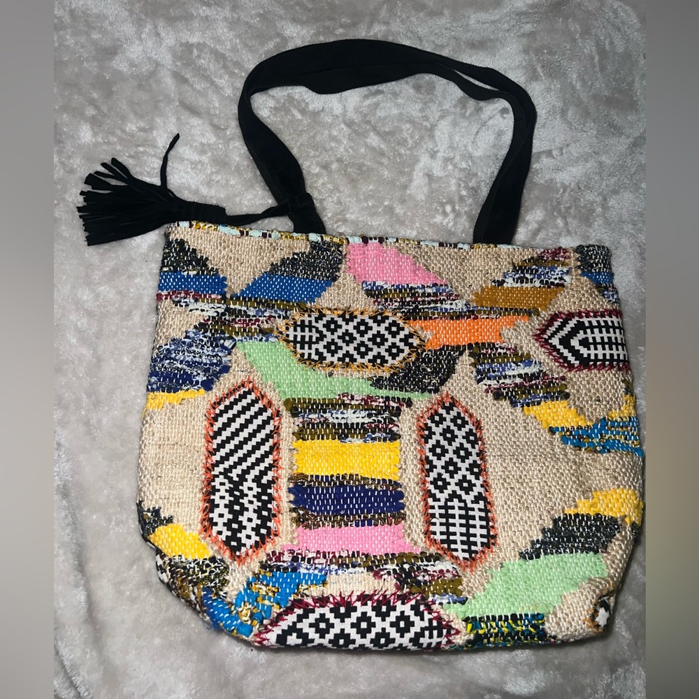 Large woven tote bag